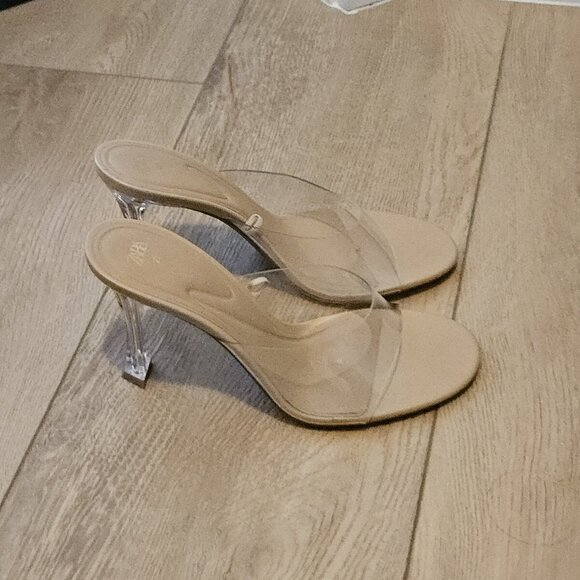 ZARA Clear Transparent Vinyl Heels Sandals Womens Shoes 39 8.5 9 - Picture 3 of 6